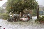 kurz nach der Ankunft ging ein heftiges Gewitter mit Hagel nieder