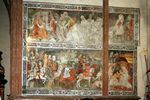 Fresko von 1435 - Zug der hl. 3 Könige, Anbetung des Kindes, Kindermord von Betlehem, Flucht der Hl. Familie nach Ägypten.